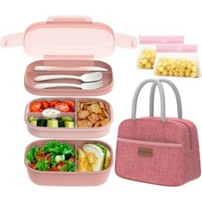 Bento Lunch Box Set 3 Stackable Containers For Adults And Kidslunch Box For Wom