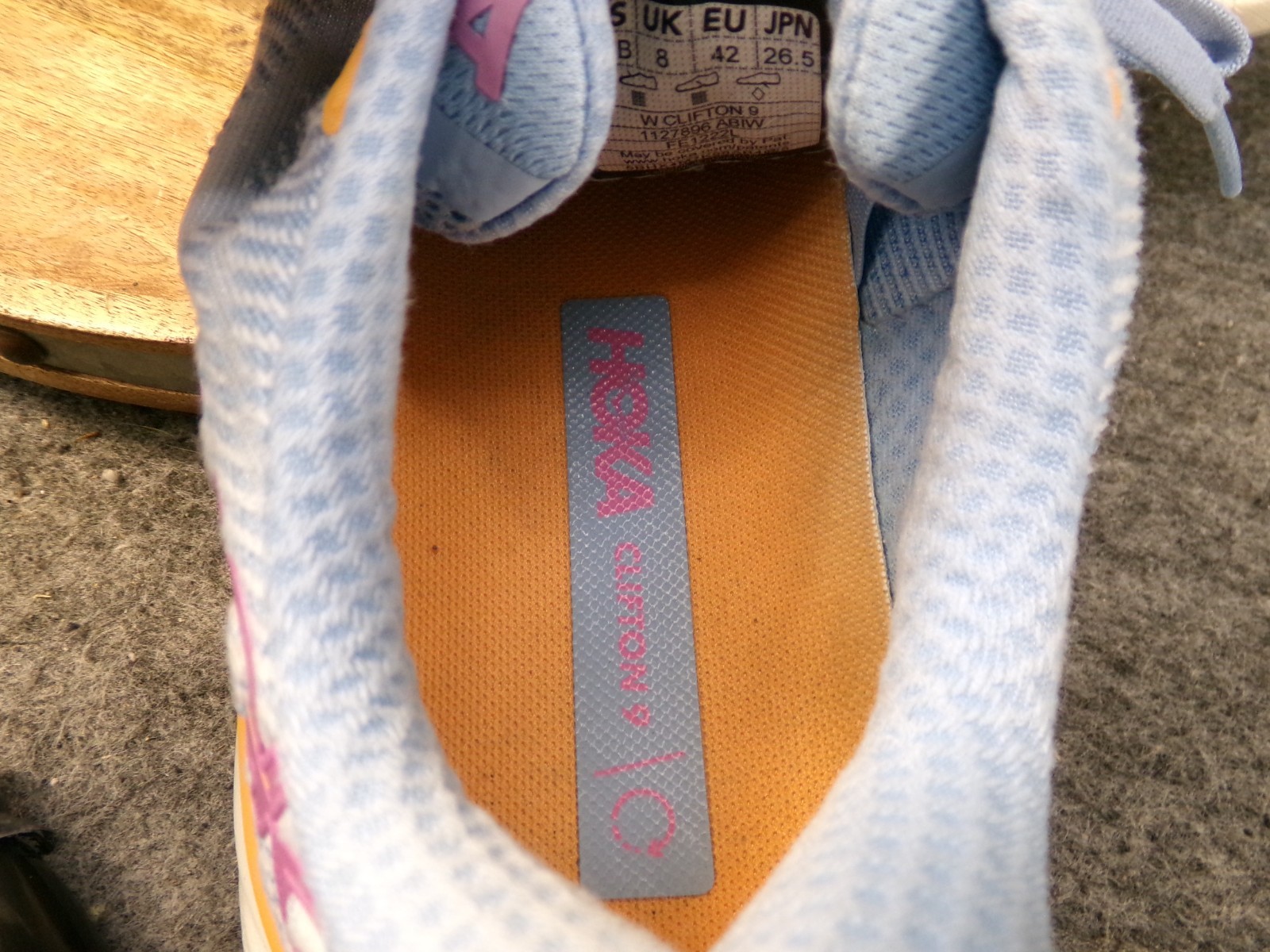 Hoka One One Clifton 9 Womens Size 9.5 B 1127896 ABIW Blue Running Shoe Sneaker thumbnail 11