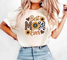 Best Mom Ever Shirt Sunflower Mom Tee Cute Mother’s Day Gift Leopard Cow Print