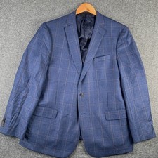 Jos A Bank Cashmere Blazer Jacket Men 48L Windowpane E Thomas Sport Coat