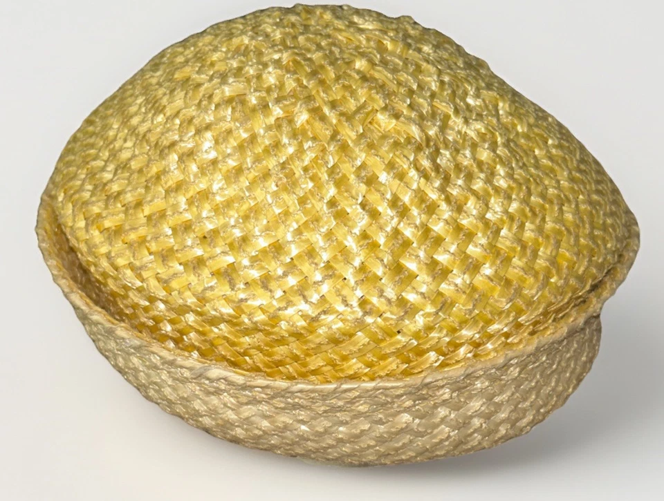 Sombrero De Colección Mr John Jr. Cinta Paja Amarilla Blanca 60’s 70’s Mod Iglesia Domingo Mejor Foto 3 de 4