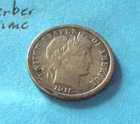 1915  VERY FINE BARBER DIME