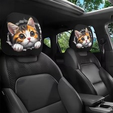 2PCS Funny Cartoon Eyes Car Headrest Covers Car Interior Decoration USA