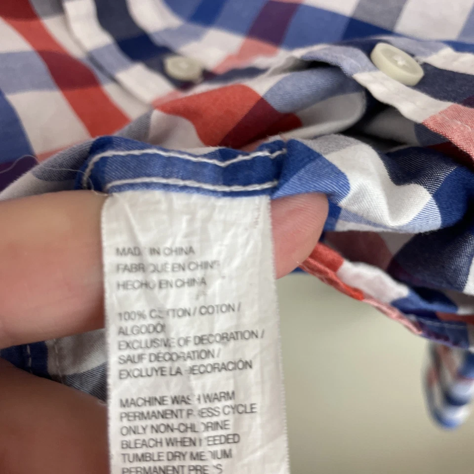 IZOD Shirt Mens Large Multicolor Plaid Long Sleeve Button Down 100% Cotton - Image 4 of 4