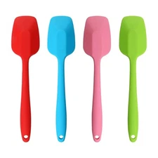 Silicone Spatulas, 10.6 inch Rubber Spoon Spatula Heat Resistant One Piece De...