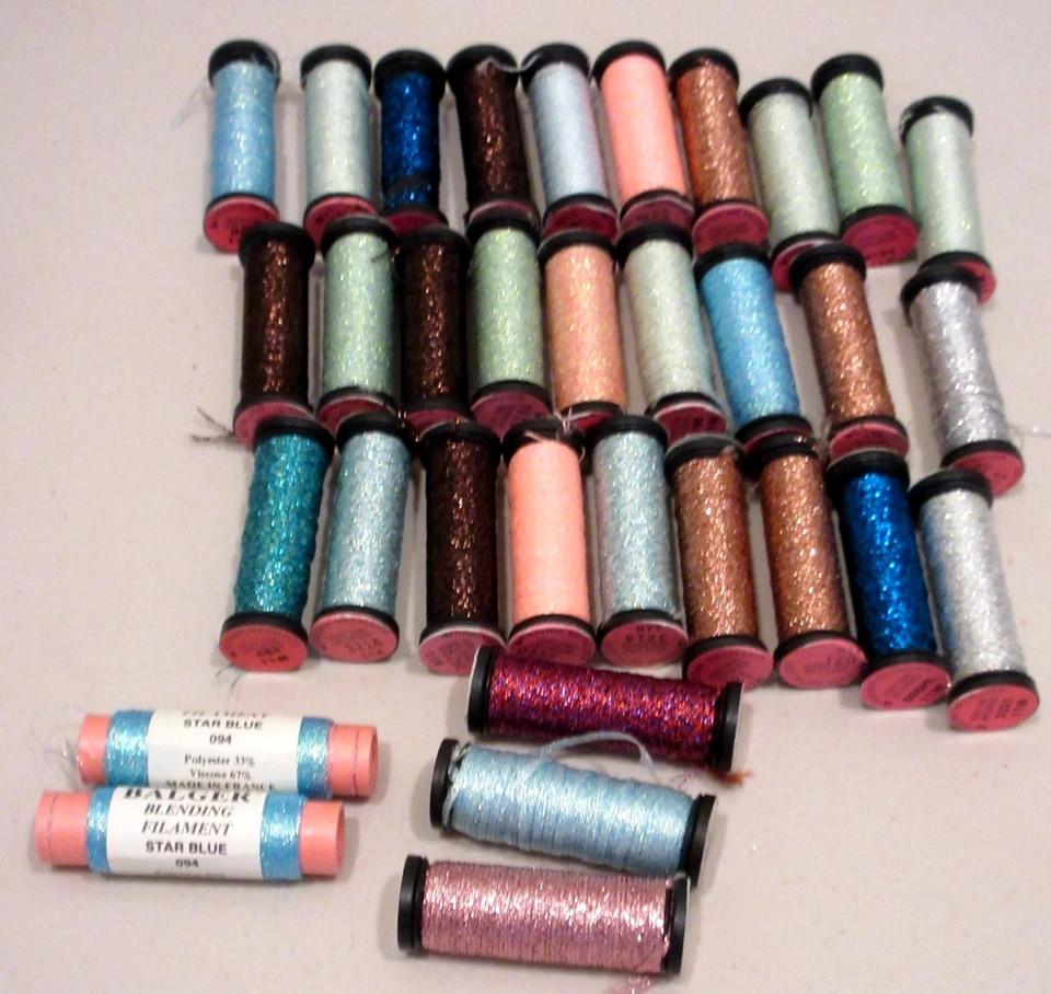 Lot of 86 Misc KREINIK Metallic Thread-#4,#8,#12,#16,Bldg Filament & 1/16 Ribbon - Image 4 of 4