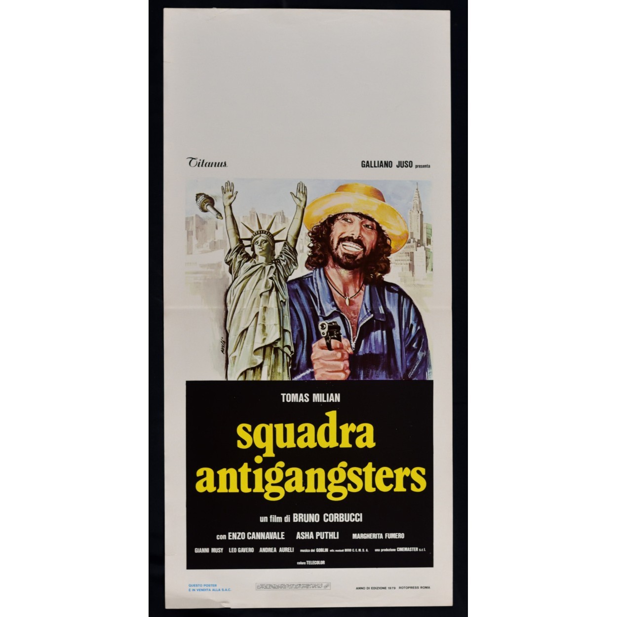Locandina originale film Squadra antigangsters (1979) - Regia di Bruno Corbucci