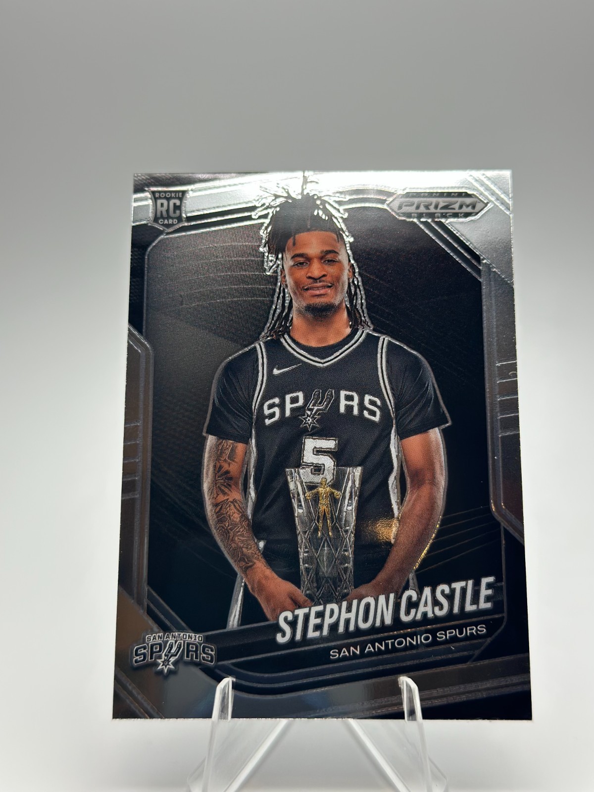 2024-25 Prizm Black Stephon Castle RC Rookie #96 Spurs