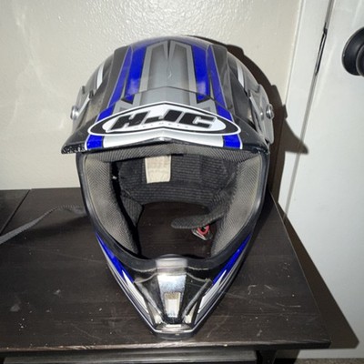 HJC CS-X2 Motocross Helmet Blue Black Silver Graphic Size XL Off-Road Dirt Bike