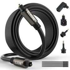 Optical Audio Cable 30 Ft Digital Audio Toslink Cable Cord-Fiber Optic-Gold P...