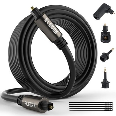 Optical Audio Cable 30 Ft Digital Audio Toslink Cable Cord-Fiber Optic-Gold P...