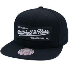 2 Tone Box Logo Flat Visor Snapback Baseball Cap, BlackWhite