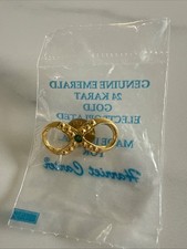 Harriet Carter Genuine Emerald 24K Gold Pin