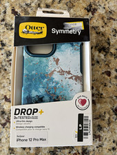 OtterBox Symmetry Series for iPhone 12 Pro Max Blue Pattern Case Raised Edges