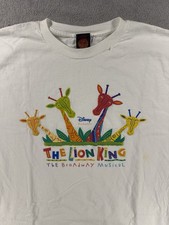 Vintage Disney The Lion King Broadway Musical Simba White Shirt Size Large