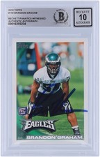 Brandon Graham Philadelphia Eagles Signed 2010 Topps #172 BAS 10 Rookie Card. rookie card picture