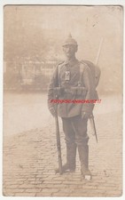 Foto AK Schmölln S.A.Soldat Karabiner;Spaten;Baijonett;Pickelhabe I.WK