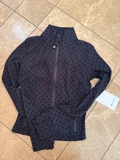 NWT Lululemon Flocked Polka Dot Define Black CROPPED Nulu Jacket 2 4 6 12