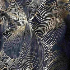 Navy Delhi Metallic Flower Jacquard - Custom Tablecloths, Machine Washable