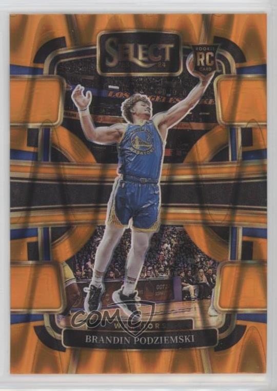 2023 Panini Select Concourse Orange Tectonic Prizm Brandin Podziemski #93 19cx