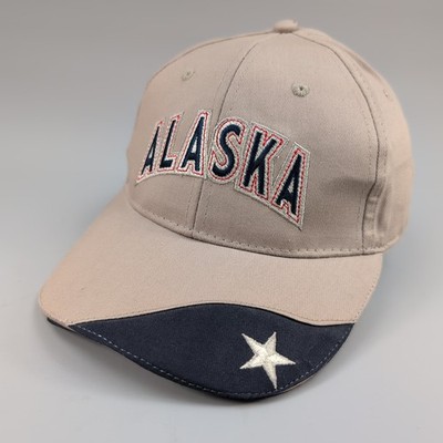 Alaska Hat Men's Adjustable Beige Navy Star Embroidered Cap