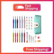 RealPlus Crochet Hooks, 12 Sizes Crochet Hook Set, Crochet Kit for Beginners, Kn