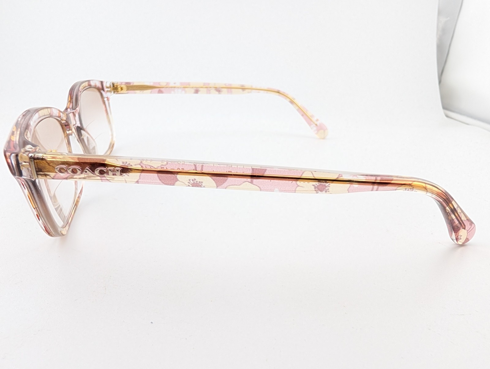 Coach Eyeglasses, Frames Only, HC 6174 5695, 52-17-140, Transparent Pink Floral thumbnail 6