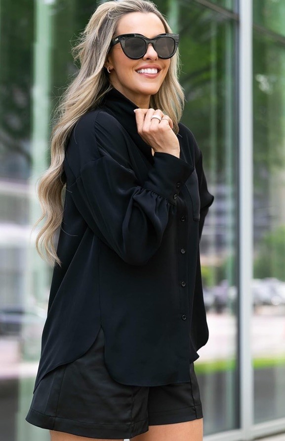 The Drop Women's Black Oversized Boyfriend Shirt by @Kerrently Size Medium