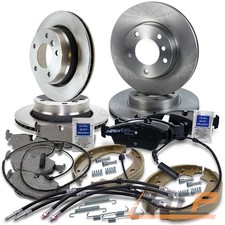 4x BREMSSCHEIBE + KLÖTZE + BREMSSCHLAUCH VORNE + HINTEN FÜR BMW 3-ER E46 316-323
