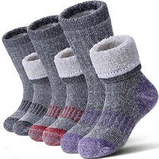 Kids Merino Wool Hiking Socks Boys Girls 8-12 Years 3 Pairs Hiking Socks B
