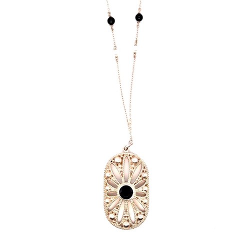 Tiffany & Co. Pearl & Onyx Ziegfeld Daisy Necklace