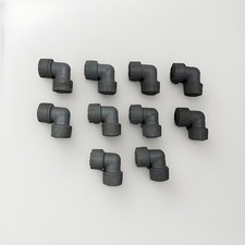 Polyplumb 15mm Push-Fit Elbows 90° Grey Polypipe Plastic Pipe Fittings (10 pack)