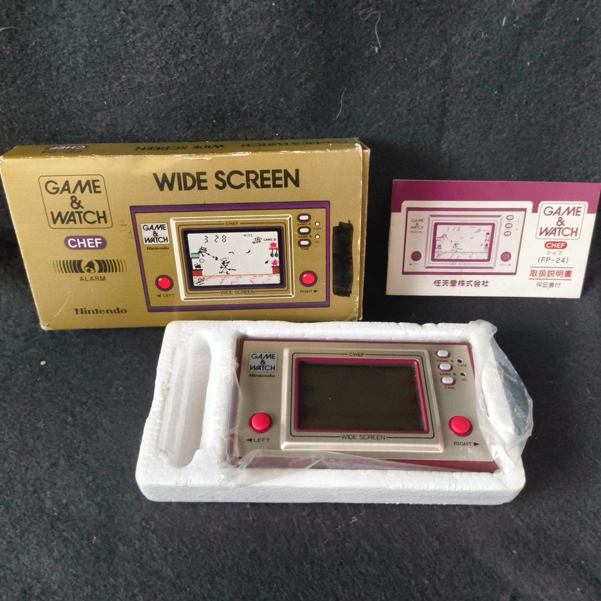 Vintage Nintendo Game & Watch CHEF Handheld game, w/Manual, Box