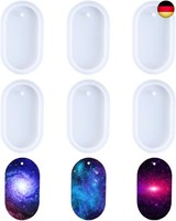 Oval SchlüSselbund Silikonform AnhäNger Harzformen Mit LöChern FüR Diy Schmuck B