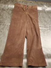 John Blair Men's Corduroy Pleated Brown Straight Fit Hemmed Pants