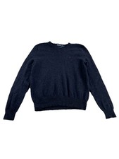 Mens Polo Ralph Lauren Size Medium Navy Blue Lambswool Sweater