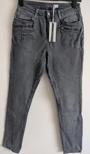 Image of Mint Velvet Denver Grey Biker Jeans Mid Rise ~ Size 12R With Stretch BNWT