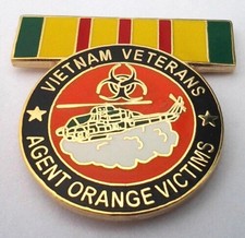 VIETNAM VETERANS AGENT ORANGE VICTIMS (1") Military Hat Pin P14819