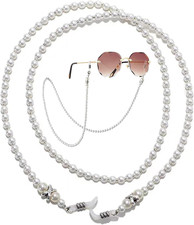 Pearl Eyeglass Chain for Women, Beaded Glasses Holder Strap Lanyard Retainer