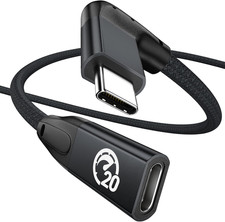Right Angle USB C Extension Cable 1.6FT, 90 Degree USB-C 3.2 Gen 2 20Gbps Male t