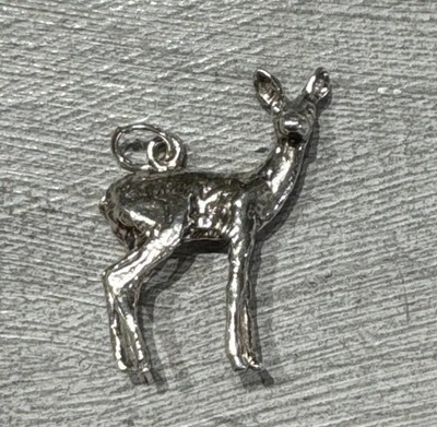 925 Sterling Silber Hirsch Reh Rehkitz Bambi Tier Charm Anhänger