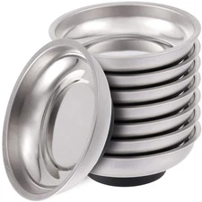 8 Pack 3 Inches Magnetic Bowls Round Trays Stainless Steel Parts Set