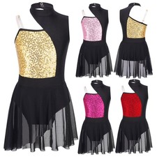 Kids Girls Dancewear Latin Dress Sleeveless Ballet Training Leotard Performance