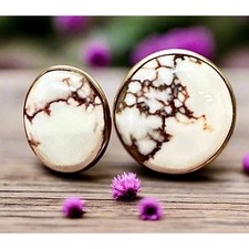 Wild Horse Jasper Round Oval Two Stone Ring Size 8 