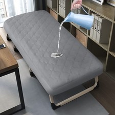 Cot Mattress Pad Protector Waterproof 30" X 75" X 10", Gray Cover Only  Qu...
