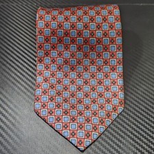 Vintage Kuppenheimer Red/Black/Blue Geometric Pattern 100 Imported Silk Tie