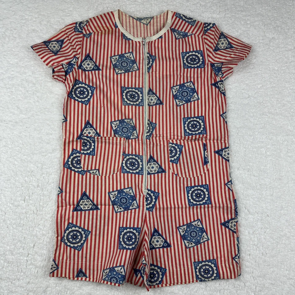 De colección Años 50 Floral Saco de Alimentación Mameluco Algodón Tictac Rayas Bandana Hecho a Mano Ditsy Foto 2 de 4