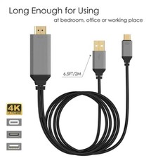 Câble Cable Mhl 4K 2 M Pour HDMI USB Modèle Type C Samsung Xiaomi Huawei