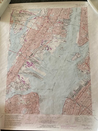 Vintage Map US Geological Survey Jersey City N.J./N.Y. Quadrangle 1967/1981