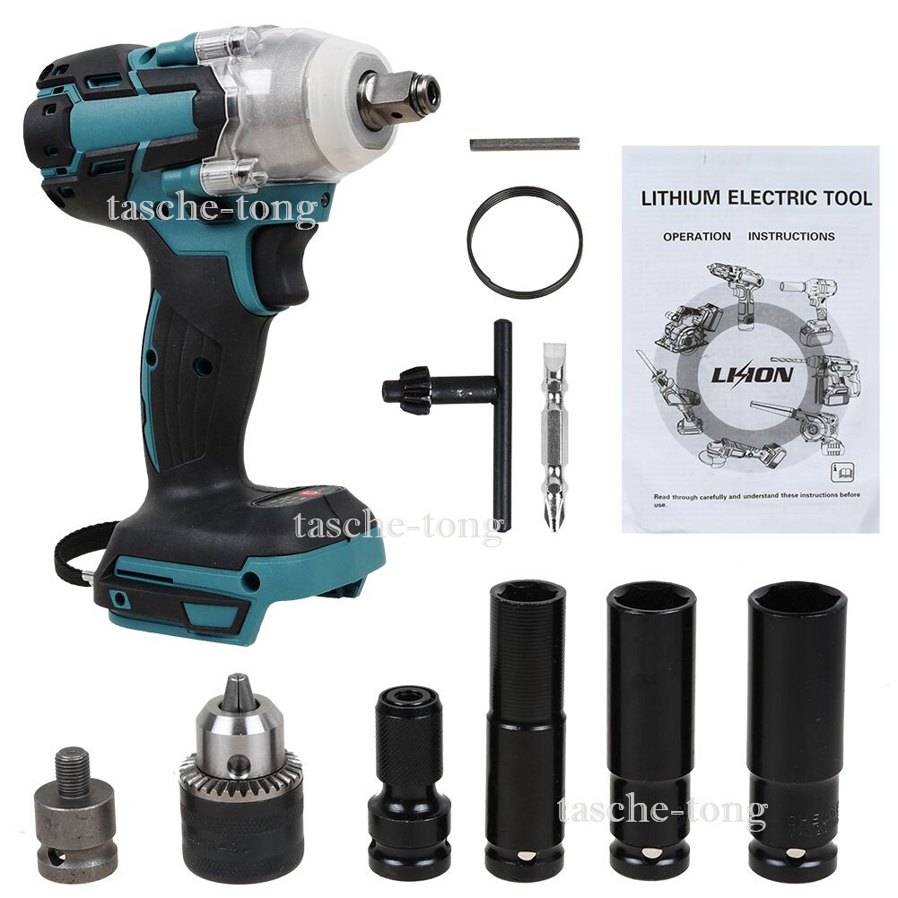 For Makita 18V Battery Impact Wrench Brushless Driver Cordless Rattle Gun Socket